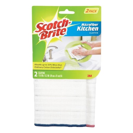 Scotch Scotch-Brite Microfiber Cleaning Cloth 12.2 in. W X 11.4 in. L 2 pk 9032-2